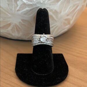 Gorgeous simulated Diamond Ring set in Sterling Silver